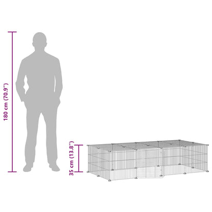 vidaXL Pet Cage | Black | Powder-coated steel | Good for Small to Medium Pets
