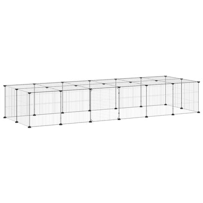 vidaXL Pet Cage | Black | Powder-Coated Steel | Medium | Expandable | Pet Cage