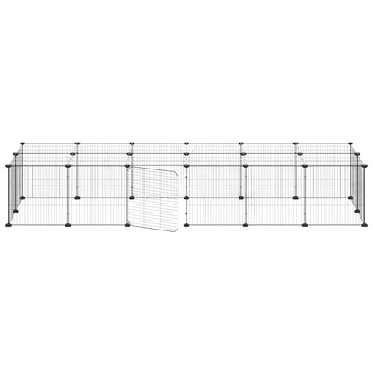 vidaXL Pet Cage | Black | Powder-Coated Steel | Medium | Expandable | Pet Cage