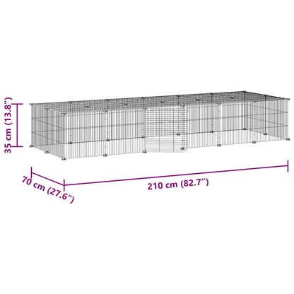 vidaXL Pet Cage | Black | Powder-Coated Steel | Medium | Expandable | Pet Cage