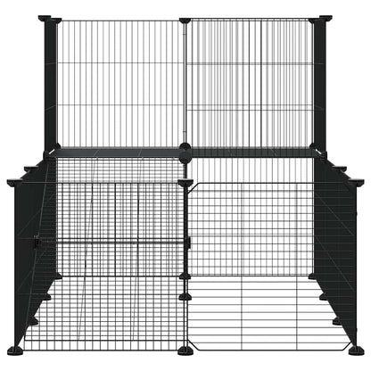 vidaXL Pet Cage | Black | Powder-coated steel | Medium | Expandable | Cage