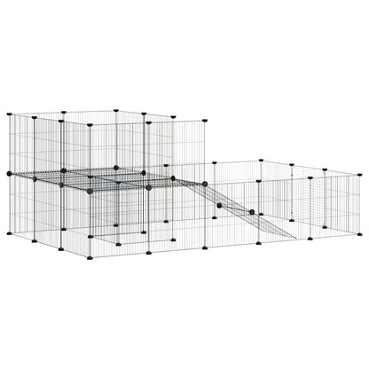 vidaXL Pet Cage | Black | Powder-coated steel | Large | Collapsible | Pet Cage