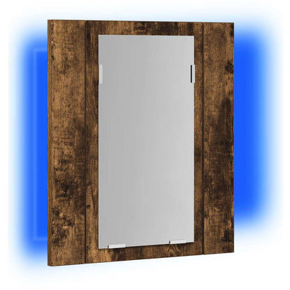 vidaXL LED Bathroom Mirror Cabinet Smoked Oak 40x12x45 cm Engineered Wood