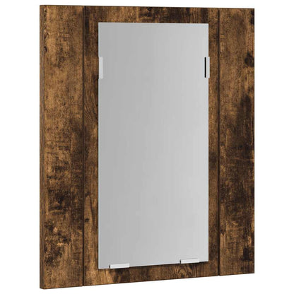 vidaXL LED Bathroom Mirror Cabinet Smoked Oak 40x12x45 cm Engineered Wood