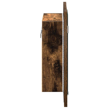 vidaXL LED Bathroom Mirror Cabinet Smoked Oak 40x12x45 cm Engineered Wood