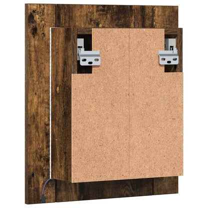 vidaXL LED Bathroom Mirror Cabinet Smoked Oak 40x12x45 cm Engineered Wood
