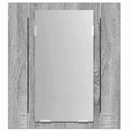 vidaXL LED Bathroom Mirror Cabinet Grey Sonoma 40x12x45 cm Engineered Wood