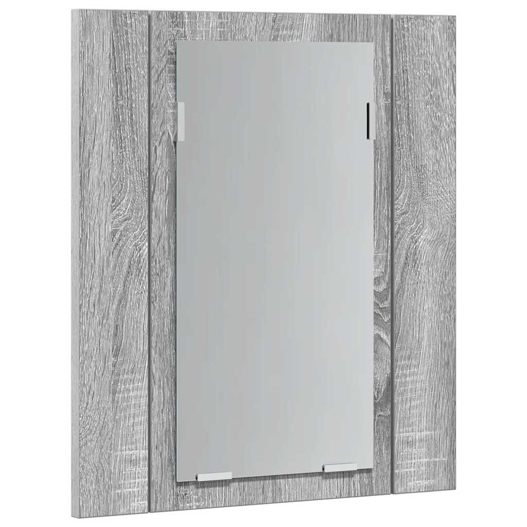 vidaXL LED Bathroom Mirror Cabinet Grey Sonoma 40x12x45 cm Engineered Wood