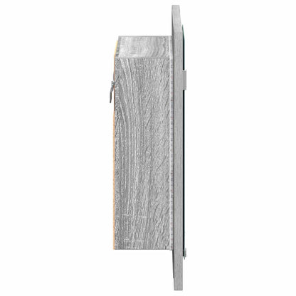 vidaXL LED Bathroom Mirror Cabinet Grey Sonoma 40x12x45 cm Engineered Wood