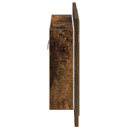 vidaXL LED Mirror Cabinet Smoked Oak 60x12x45 cm Engineered Wood