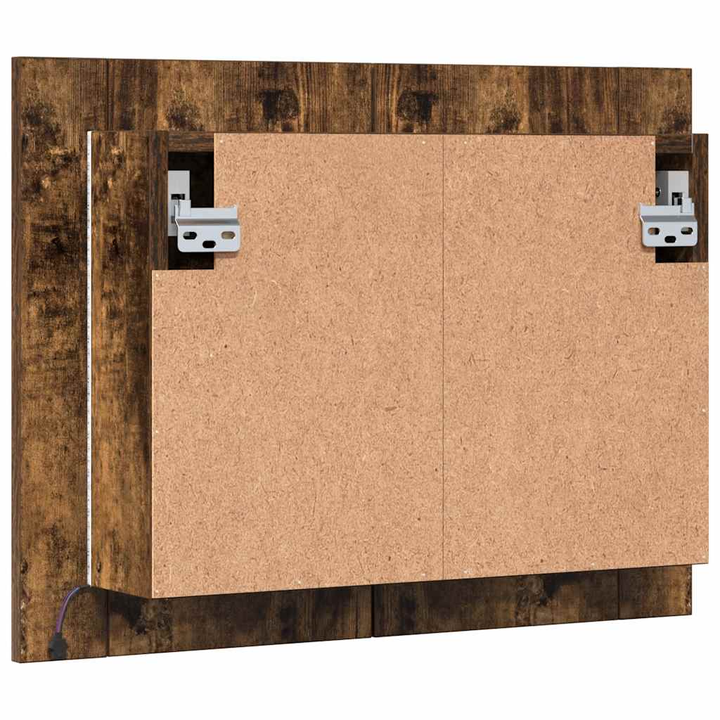 vidaXL LED Mirror Cabinet Smoked Oak 60x12x45 cm Engineered Wood