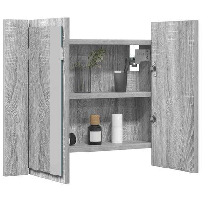 vidaXL LED Mirror Cabinet Grey Sonoma 60x12x45 cm Engineered Wood