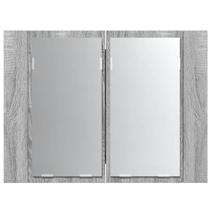 vidaXL LED Mirror Cabinet Grey Sonoma 60x12x45 cm Engineered Wood