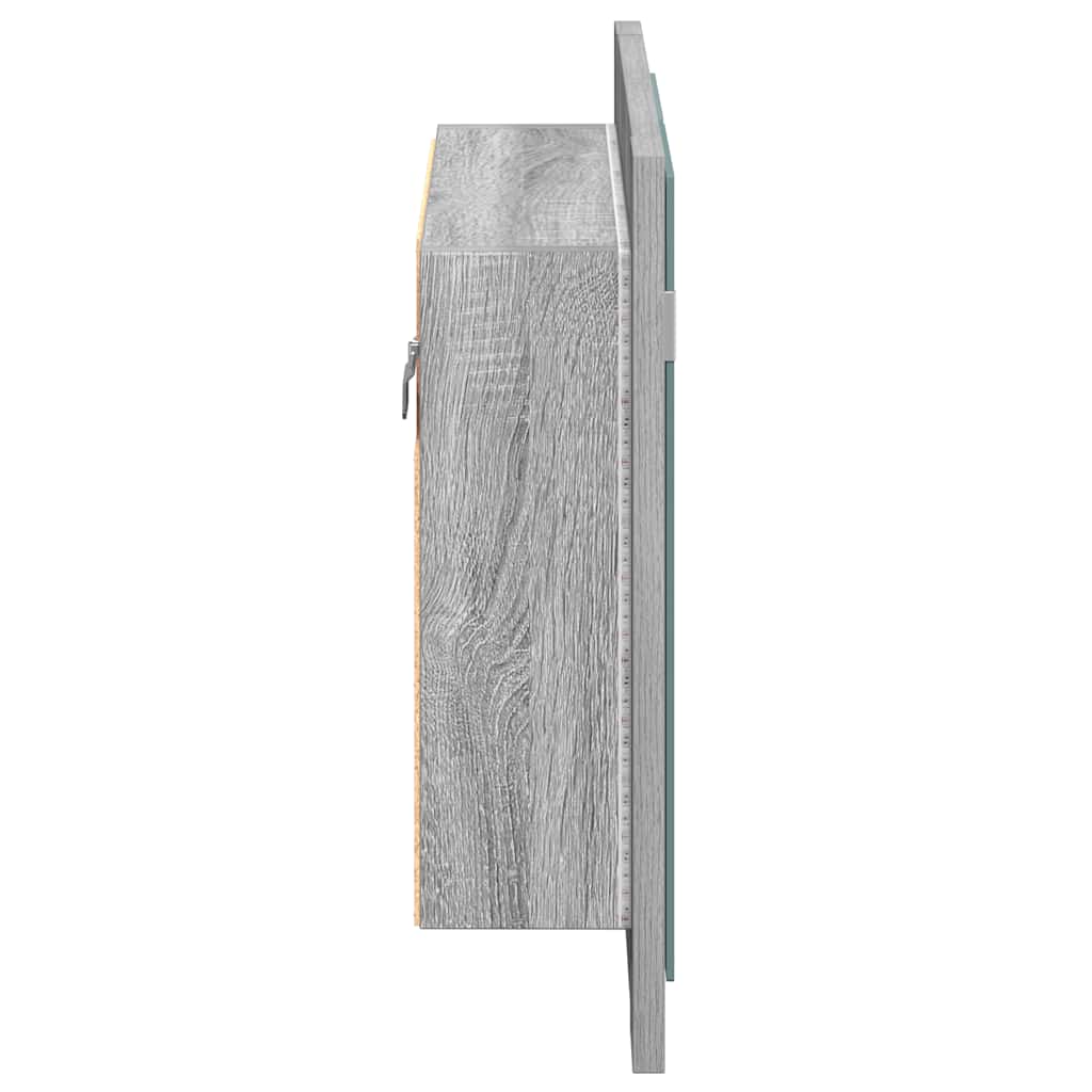 vidaXL LED Mirror Cabinet Grey Sonoma 60x12x45 cm Engineered Wood