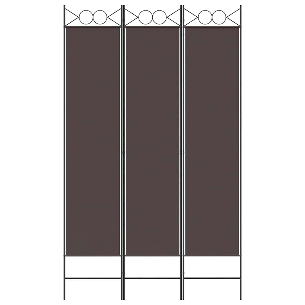 vidaXL 3-Panel Room Divider Brown 120x200 cm Fabric