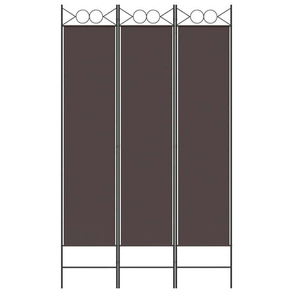 vidaXL 3-Panel Room Divider Brown 120x200 cm Fabric