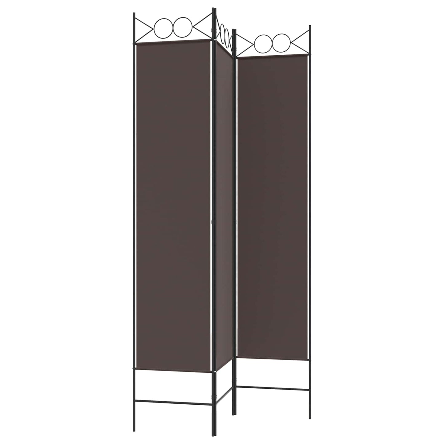 vidaXL 3-Panel Room Divider Brown 120x200 cm Fabric