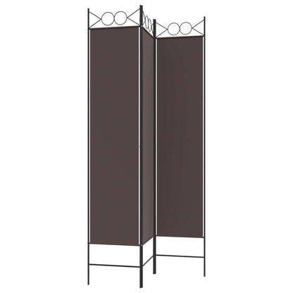vidaXL 3-Panel Room Divider Brown 120x200 cm Fabric