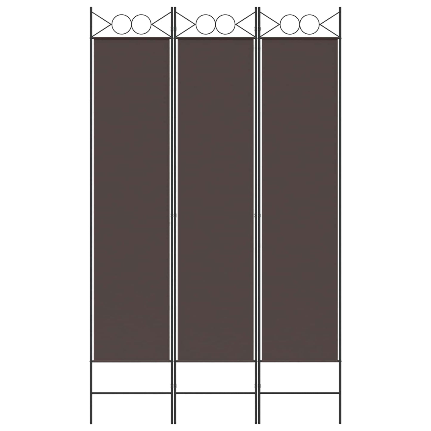 vidaXL 3-Panel Room Divider Brown 120x200 cm Fabric