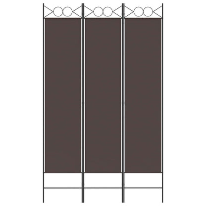 vidaXL 3-Panel Room Divider Brown 120x200 cm Fabric