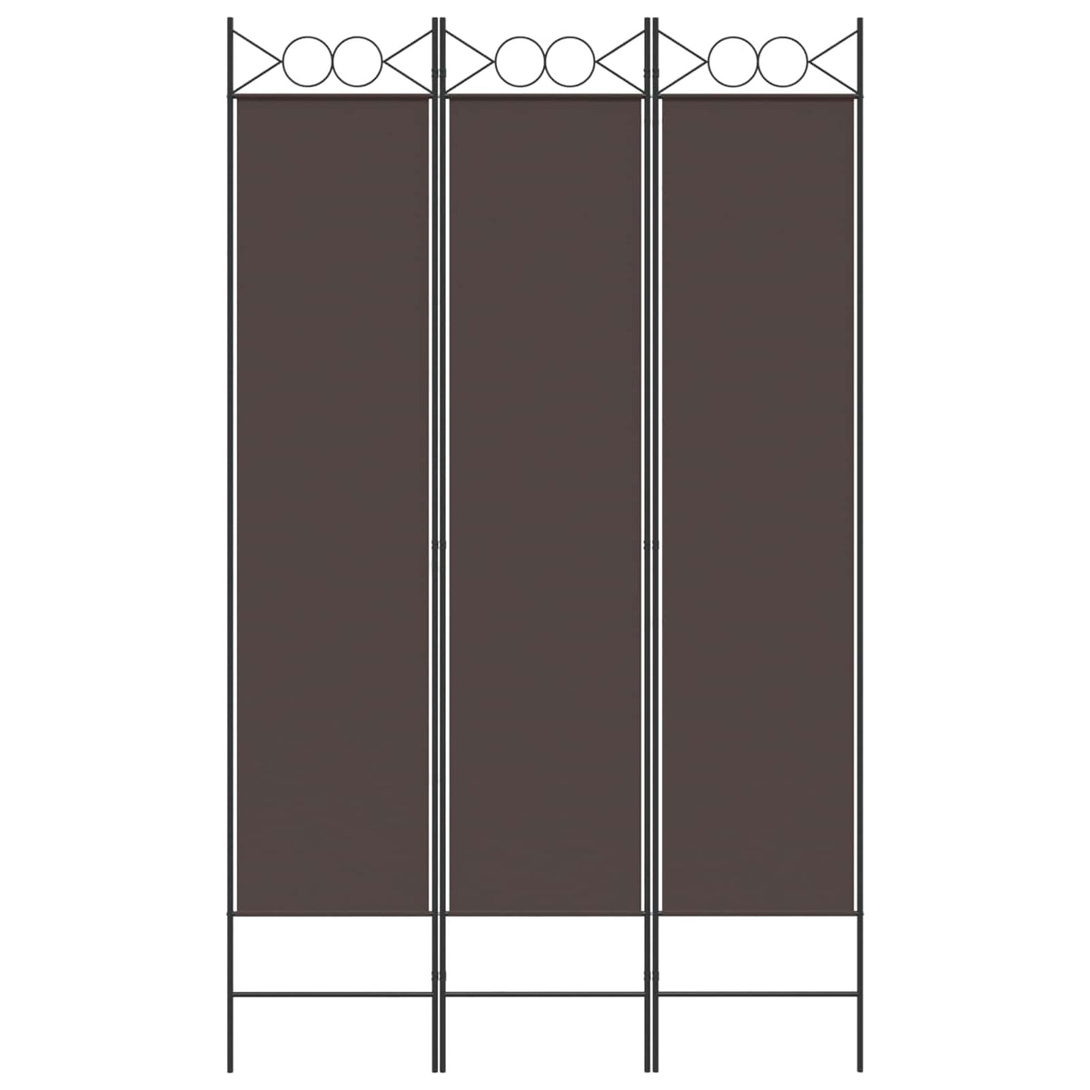 vidaXL 3-Panel Room Divider Brown 120x200 cm Fabric