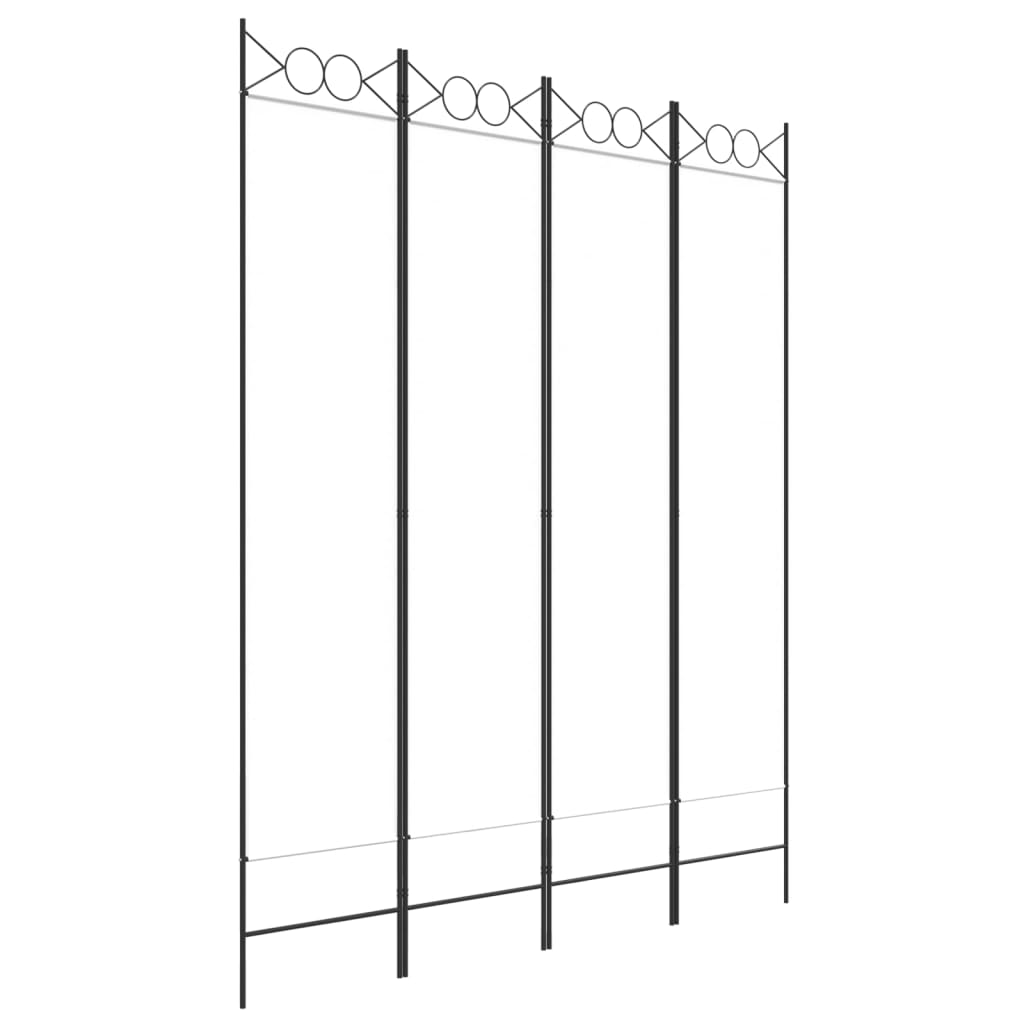 vidaXL 4-Panel Room Divider White 160x200 cm Fabric