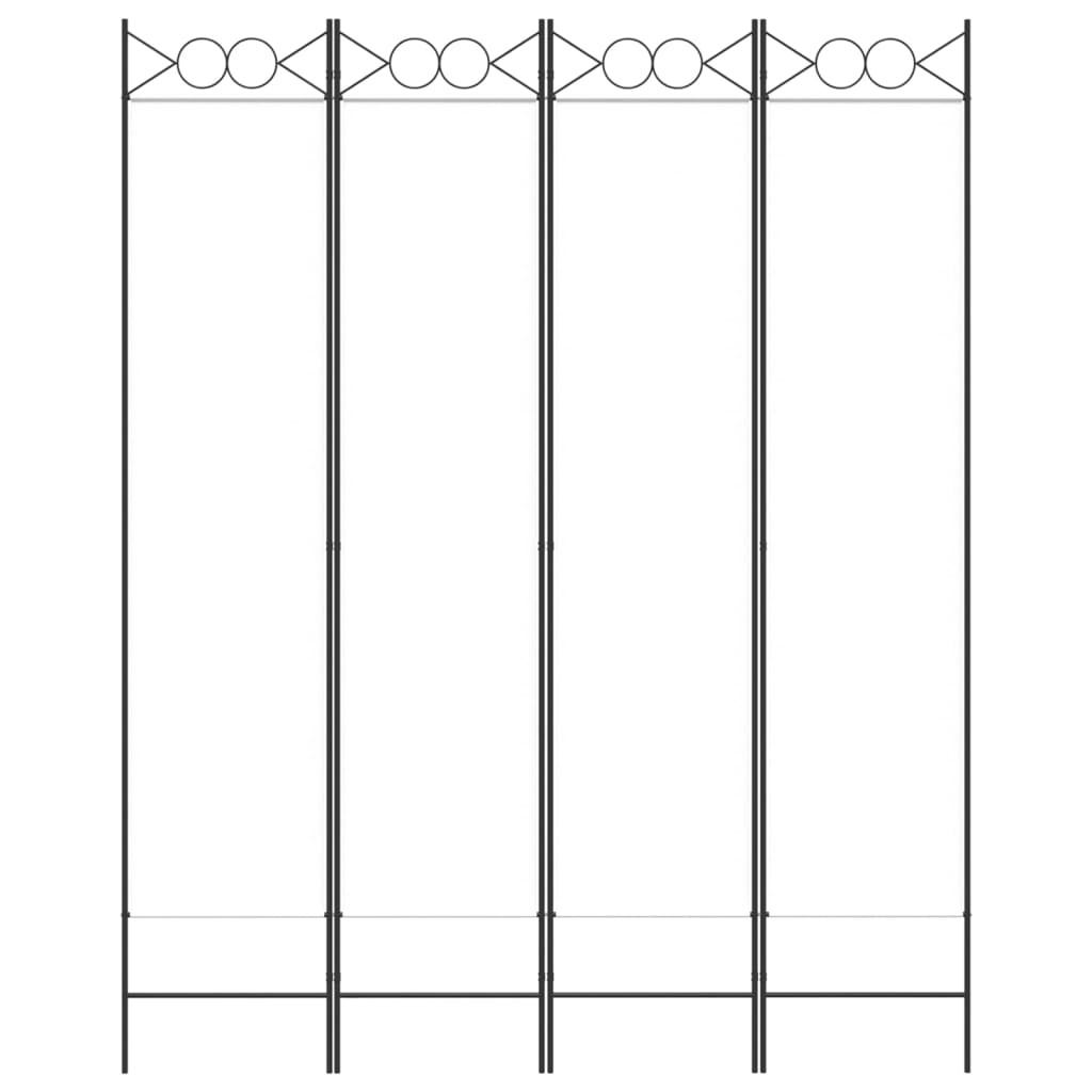 vidaXL 4-Panel Room Divider White 160x200 cm Fabric