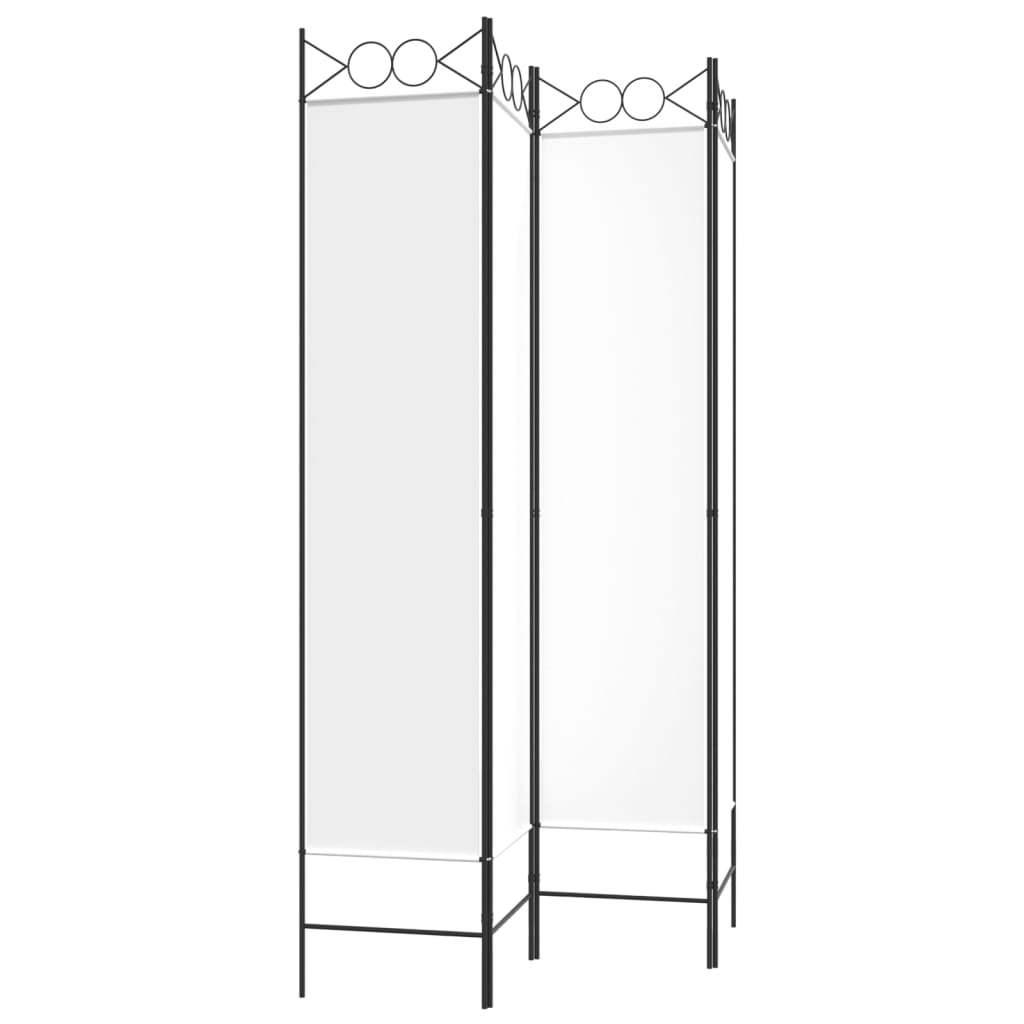 vidaXL 4-Panel Room Divider White 160x200 cm Fabric
