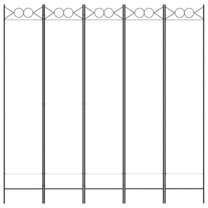 vidaXL 5-Panel Room Divider White 200x200 cm Fabric