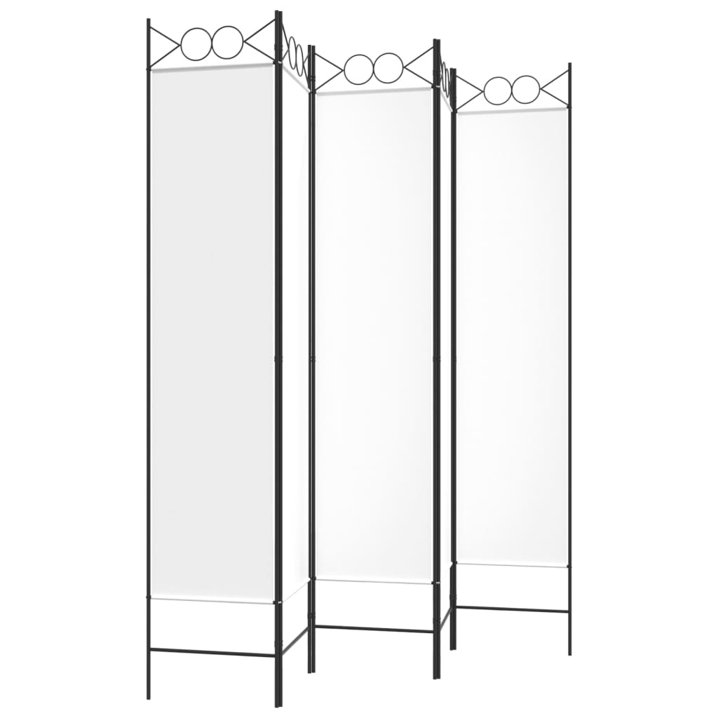 vidaXL 5-Panel Room Divider White 200x200 cm Fabric