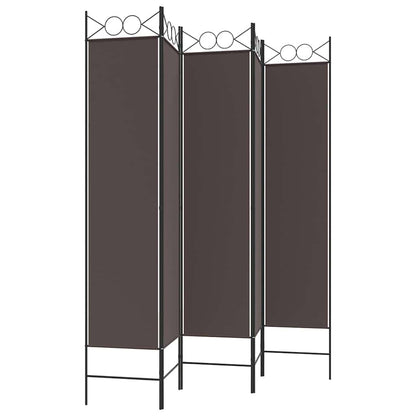 vidaXL 5-Panel Room Divider Brown 200x200 cm Fabric