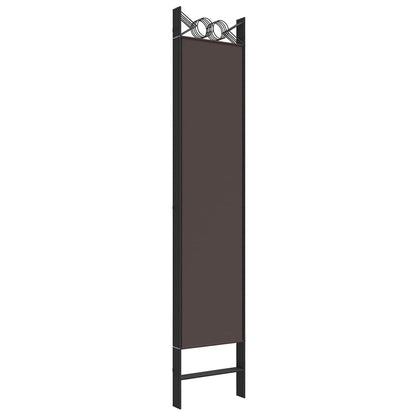 vidaXL 5-Panel Room Divider Brown 200x200 cm Fabric