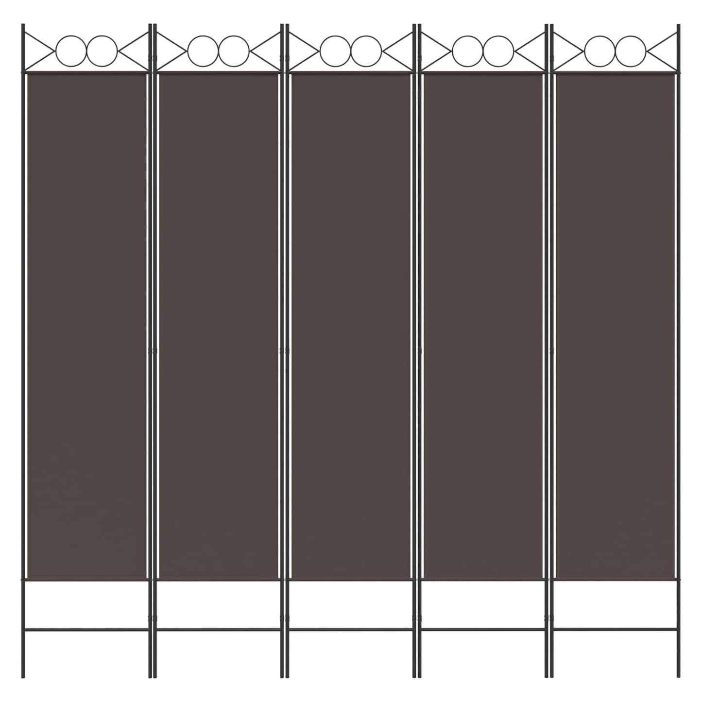 vidaXL 5-Panel Room Divider Brown 200x200 cm Fabric
