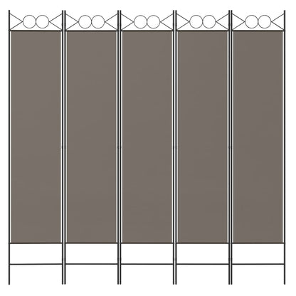vidaXL 5-Panel Room Divider Anthracite 200x200 cm Fabric