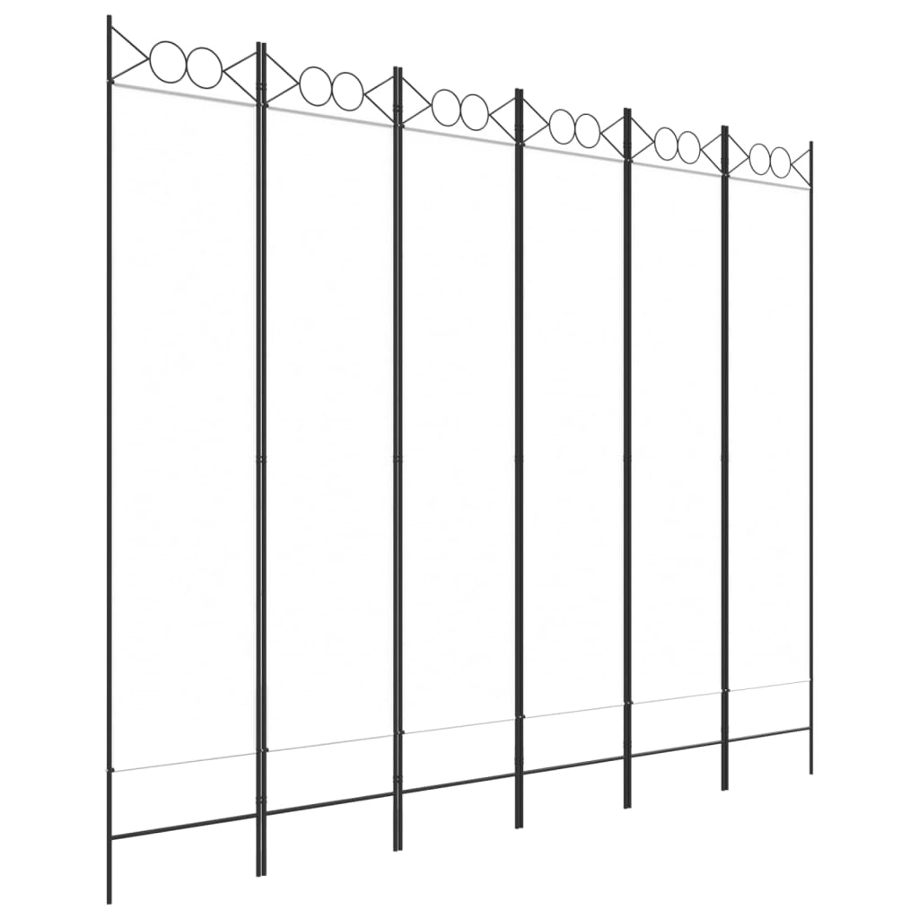 vidaXL 6-Panel Room Divider White 240x200 cm Fabric