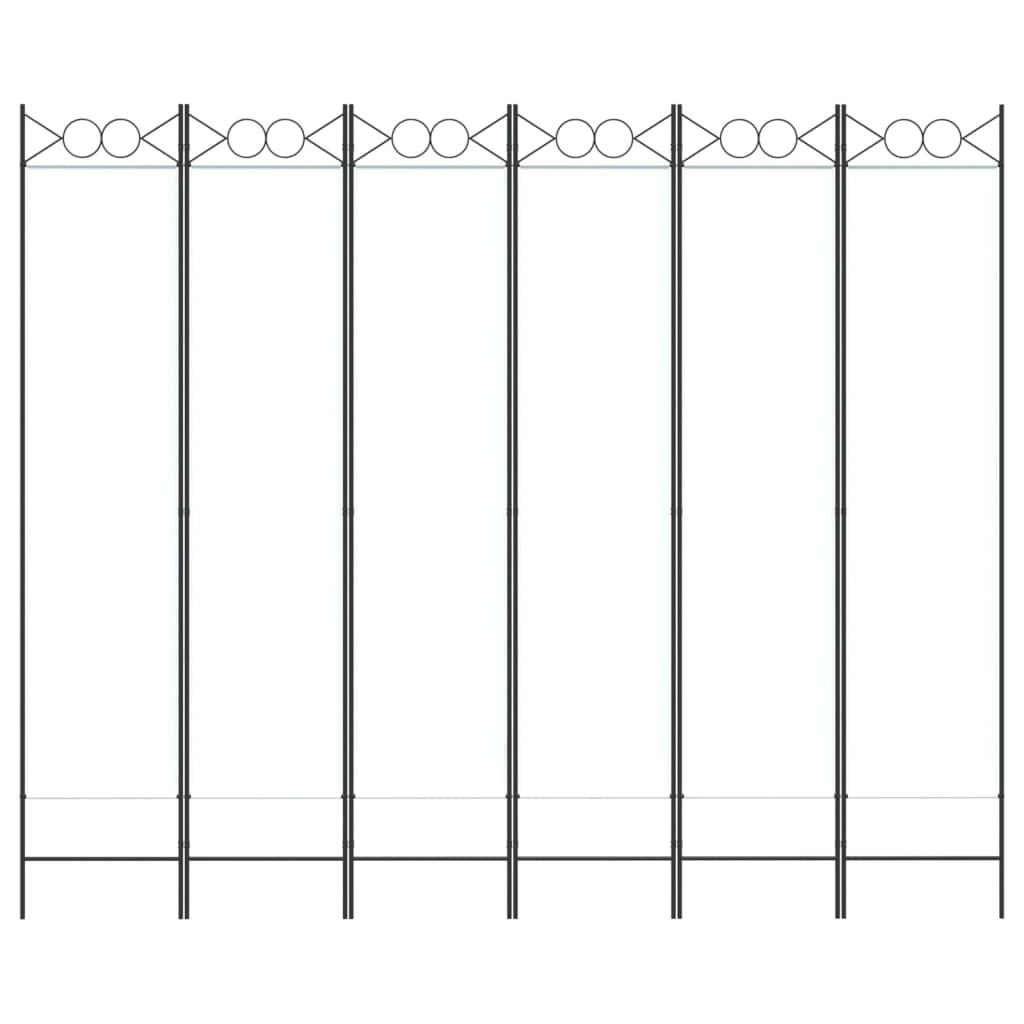 vidaXL 6-Panel Room Divider White 240x200 cm Fabric