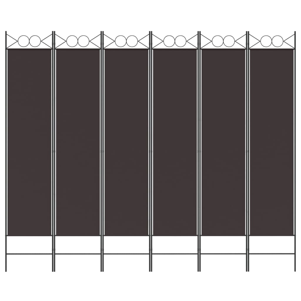 vidaXL 6-Panel Room Divider Brown 240x200 cm Fabric