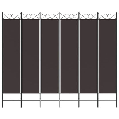 vidaXL 6-Panel Room Divider Brown 240x200 cm Fabric