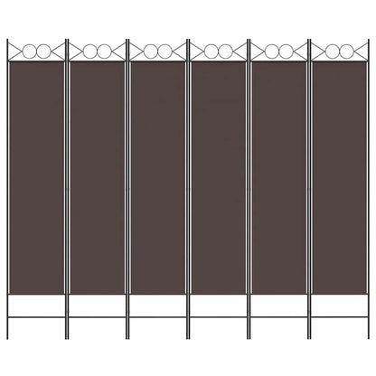 vidaXL 6-Panel Room Divider Brown 240x200 cm Fabric