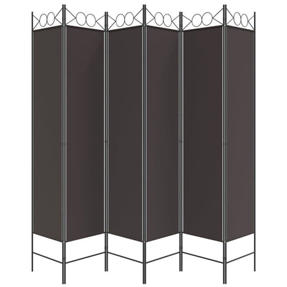 vidaXL 6-Panel Room Divider Brown 240x200 cm Fabric