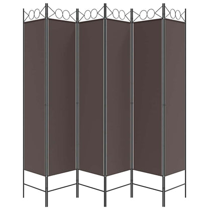 vidaXL 6-Panel Room Divider Brown 240x200 cm Fabric
