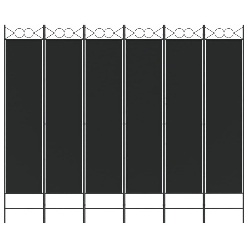 vidaXL 6-Panel Room Divider Black 240x200 cm Fabric