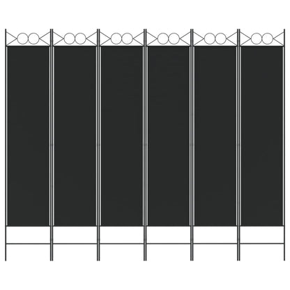 vidaXL 6-Panel Room Divider Black 240x200 cm Fabric
