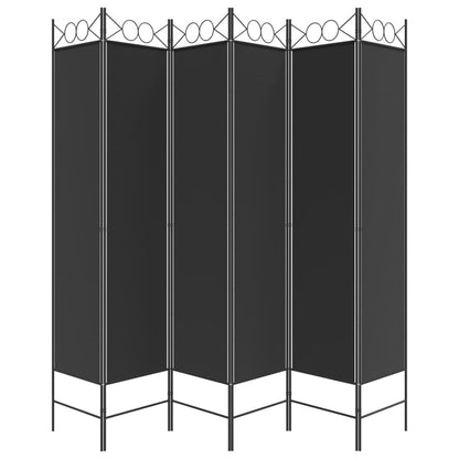 vidaXL 6-Panel Room Divider Black 240x200 cm Fabric