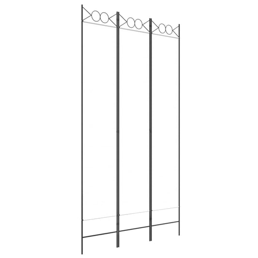 vidaXL 3-Panel Room Divider White 120x220 cm Fabric