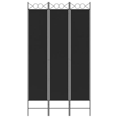 vidaXL 3-Panel Room Divider Black 120x220 cm Fabric