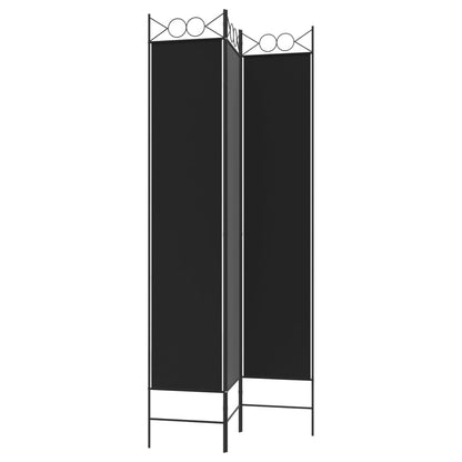 vidaXL 3-Panel Room Divider Black 120x220 cm Fabric