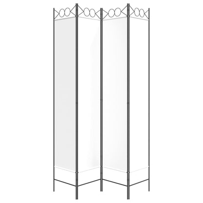 vidaXL 4-Panel Room Divider White 160x220 cm Fabric