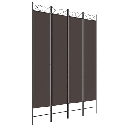 vidaXL 4-Panel Room Divider Brown 160x220 cm Fabric