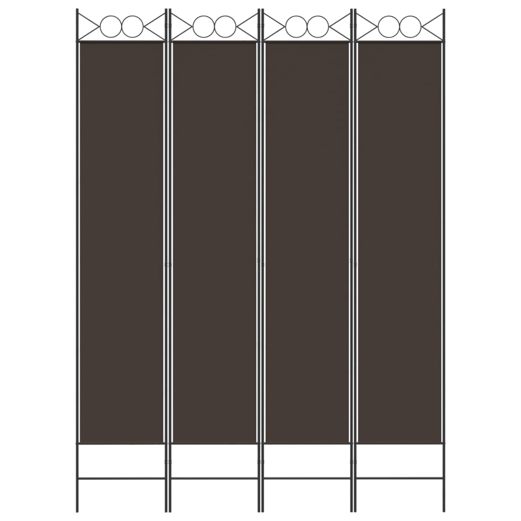 vidaXL 4-Panel Room Divider Brown 160x220 cm Fabric